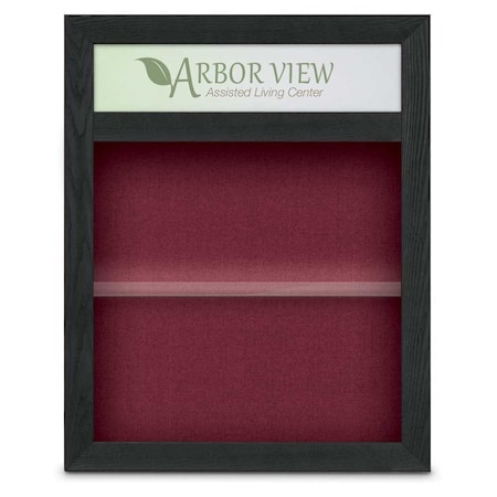 United Visual Products Outdoor Enclosed Combo Board, 42"x32", Satin Frame/Grey & Burgundy UVCB4232OD-GREY-DBURGU